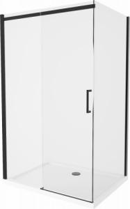 Mexen Mexen Omega kabina prysznicowa rozsuwana 140 x 90 cm, transparent, czarny + brodzik Flat, biały - 825-140-090-70-00-4010B 1