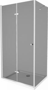 Mexen Mexen Lima kabina prysznicowa składana 70 x 110 cm, grafit, chrom + brodzik Flat, biały - 856-070-110-01-40-4010 1