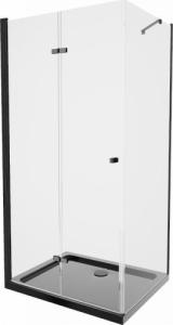 Mexen Mexen Lima kabina prysznicowa składana 100 x 90 cm, transparent, czarny + brodzik Flat, czarny - 856-100-090-70-00-4070B 1