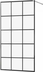 Mexen Mexen Kioto ścianka prysznicowa 120 x 200 cm, transparent/czarny wzór 8 mm, chrom - 800-120-101-01-77 1