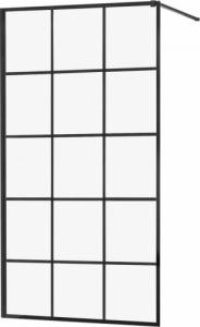Mexen Mexen Kioto ścianka prysznicowa 120 x 200 cm, transparent/czarny wzór 8 mm, czarny - 800-120-101-70-77 1