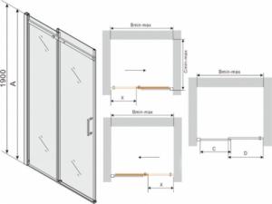 Mexen Mexen Omega drzwi prysznicowe rozsuwane 140 cm, grafit, chrom - 825-140-000-01-40 7