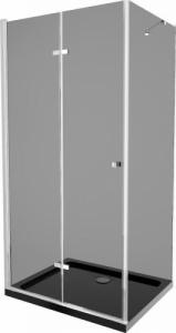 Mexen Mexen Lima kabina prysznicowa składana 100 x 90 cm, grafit, chrom + brodzik Flat, czarny - 856-100-090-01-40-4070 1