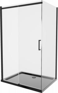 Mexen Mexen Omega kabina prysznicowa rozsuwana 100 x 80 cm, transparent, czarny + brodzik Flat, czarny - 825-100-080-70-00-4070B 1
