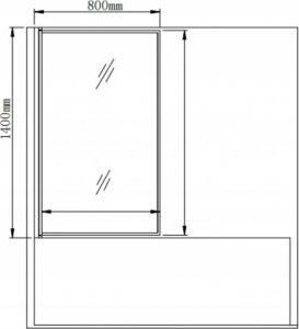 Wanna Mexen Mexen Vega wanna prostokątna 160 x 70 cm z obudową i parawanem 1-skrzydłowym 80 cm, czarny wzór fix - 550116070X9308007077 5