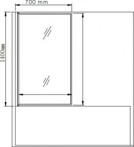 Wanna Mexen Mexen Vega wanna prostokątna 150 x 70 cm z obudową i parawanem 1-skrzydłowym 70 cm, czarny wzór fix - 550115070X9307007070 5