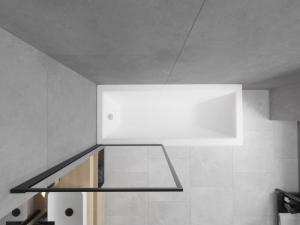 Wanna Mexen Mexen Cubik wanna prostokątna 160 x 70 cm z obudową i parawanem 1-skrzydłowym 70 cm, czarny wzór fix - 550316070X9307007070 3