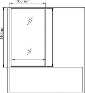 Wanna Mexen Mexen Cubik wanna prostokątna 160 x 70 cm z obudową i parawanem 1-skrzydłowym 70 cm, czarny wzór fix - 550316070X9307007070 5