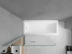 Wanna Mexen Mexen Cubik wanna prostokątna 170 x 70 cm z obudową i parawanem 2-skrzydłowym 100 cm, transparent, chrom - 550317070X9010020100 4