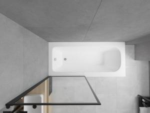 Wanna Mexen Mexen Vega wanna prostokątna 170 x 70 cm z obudową i parawanem 1-skrzydłowym 70 cm, czarny wzór fix - 550117070X9307007070 3