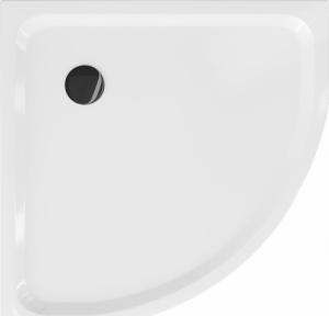 Brodzik Mexen Mexen Flat brodzik półokrągły slim 70 x 70 cm, biały, syfon czarny - 41107070B 4