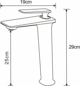 Bateria umywalkowa Mexen Mexen Purus bateria umywalkowa wysoka, czarna/złota - 745810-75 2