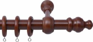 vidaXL vidaXL Karnisze z ozdobnymi końcówkami, 2 szt., drewniane, orzechowe 2