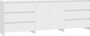 vidaXL 3-cz. szafka boczna, biała 2