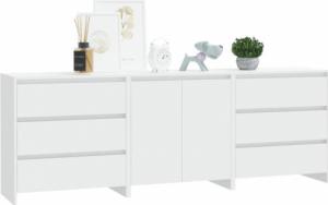 vidaXL 3-cz. szafka boczna, biała 3