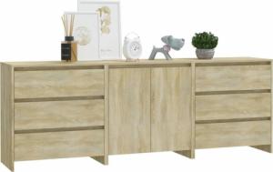 vidaXL 3-częściowa szafka boczna, dąb sonoma 3