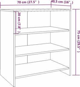 vidaXL 3-częściowa szafka boczna, dąb sonoma, materiał drewnopochodny 8
