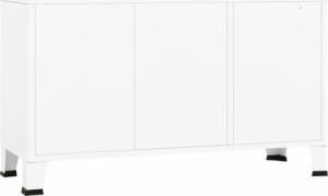 vidaXL Szafka industrialna, biała, 105x35x62 cm, metal i szkło 5