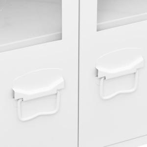 vidaXL Szafka industrialna, biała, 105x35x62 cm, metal i szkło 7