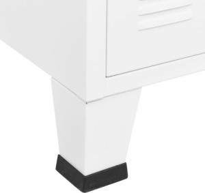 vidaXL Szafka industrialna, biała, 105x35x62 cm, metal i szkło 8