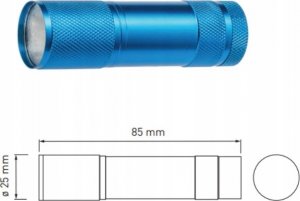 Latarka GTV Latarka kieszonkowa na baterie 3xAAA 1,5 V,3W,150lm,6400K,22m,IP20,niebieska 3
