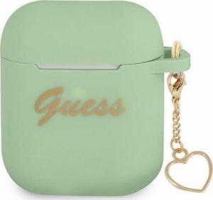 Guess Etui ochronne Silicone Charm Heart Collection do AirPods zielone 1