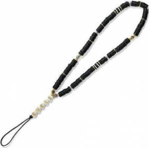 Guess Guess zawieszka GUSTPEARK Phone Strap czarny/black Heishi Beads 2