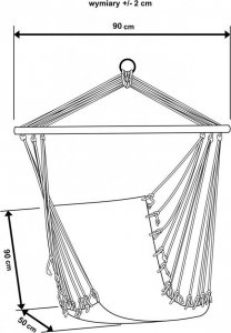 Royokamp  Hamak fotel brazylijski 90x50cm natura biały z wszytą poduszką 8