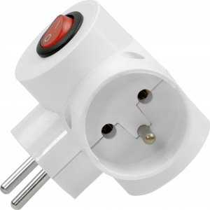 Timex Rozgałeźnik 3 gniazda z uziemieniem i wyłącznikiem R-31W (BI) 2