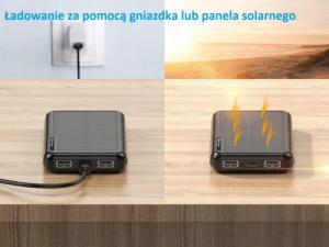 Powerbank Aiko z panelem solarnym 20000mAh Czarny 4