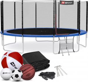 Trampolina ogrodowa Hop-Sport ogrodowa HS-T16A z siatką zewnętrzną 16 FT 488 cm niebieska 1