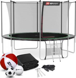 Trampolina ogrodowa Hop-Sport ogrodowa HS-T12I z siatką wewnętrzną 10 FT 366 cm czarno-zielona 1