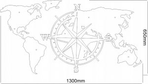 Decolicious Dekoracyjna Mapa Świata Compass 3D 7