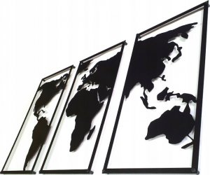 Decolicious Dekoracyjna Mapa Świata TRYPTYK 4