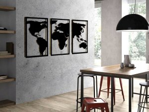 Decolicious Dekoracyjna Mapa Świata TRYPTYK 7