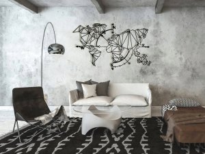 Decolicious Dekoracyjna Mapa Świata GEO COMPASS 11