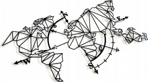 Decolicious Dekoracyjna Mapa Świata GEO COMPASS 2