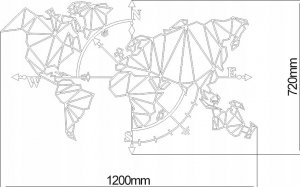 Decolicious Dekoracyjna Mapa Świata GEO COMPASS 9