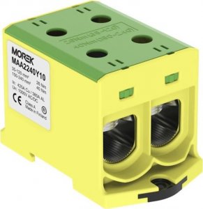 MOREK Złączka OTL240-2 kolor żółto-zielonych 2xAl/Cu 35-240mm2 1000V Zacisk uniwersalny MAA2240BY10 1