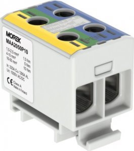 MOREK Złączka OTL-PEN50 żółto-zielony, niebieski 2xAl/Cu 1,5-50mm² 1000V Zacisk uniwersalny do instalacji TN-C-S MAA2050P10 1