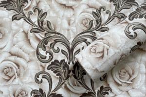 MallDeco Tapet de vinil model Fransist Decor, Bej 1-0980, 0.53m*10.06m 2