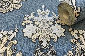 MallDeco TAPETA WINYLOWA MODEL SARDONE SREBRNO-NIEBIESKO-ZŁOTA DEKORACJA 3