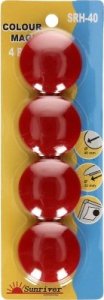 Argo Magnesy 40mm ARGO WF 607254 czerwone 4 szt 1