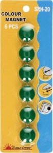 Argo Magnesy 20mm WF 607285 zielone 6 szt 2