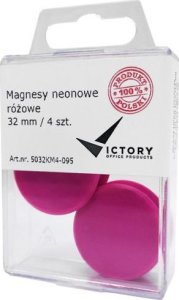 Victory Office Magnesy 32mm VICTORY OFFICE PRODUCTS 5032KM4-095 neonowe różowe 4szt 1