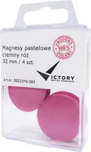 Victory Office Magnesy 32mm VICTORY OFFICE PRODUCTS 5032KM4-093 pastelowe ciemnoróżowe 4szt 1