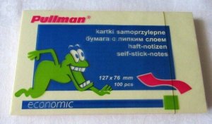 PULLMAN Karteczki samoprzylepne 75x125 PULLMAN P0021 żółty 100 kart 2
