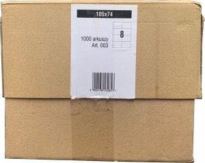 Emerson Etykiety samoprzylepne 105x74mm EMERSON 003 QCT eta4t105x074we białe 1000ark*8szt 5