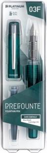 Platinum Pióro wieczne Platinum Prefounte Dark Emerald, F, w plastikowym opakowaniu, na blistrze, zielone 2