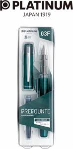 Platinum Pióro wieczne Platinum Prefounte Dark Emerald, F, w plastikowym opakowaniu, na blistrze, zielone 5